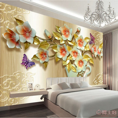 一站式裝飾仿壁紙背景墻板工廠定制室內裝飾環保木塑材料墻面3D打印背景墻